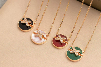 [baslovejewels]JEUX DE ROSE GOLD DIAMOND NECKLACE