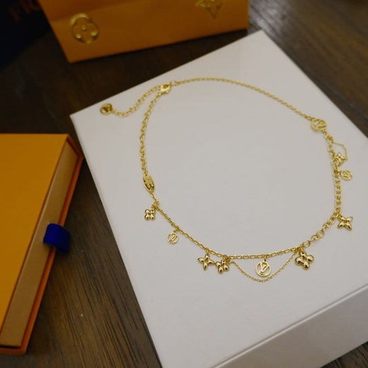 [baslovejewels]ブルーミング サプル ネックレス 真鍮