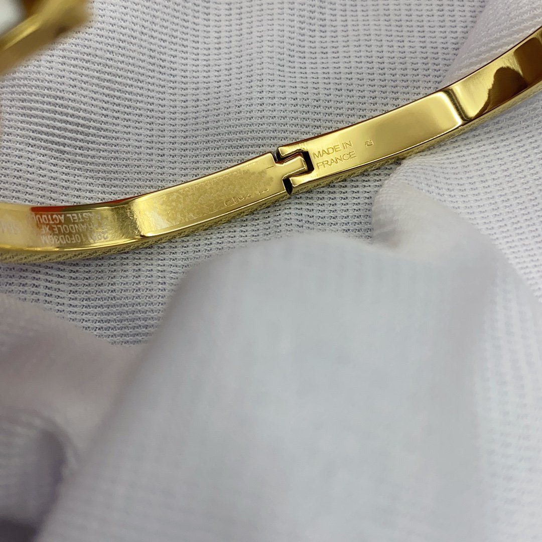 [baslovejewels]KLASSISCHES HM CLIC WEISSES 8MM EMAILLEARMBAND