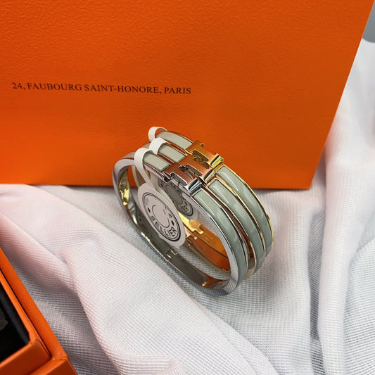 [baslovejewels]KLASSISCHES HM CLIC GRÜNES EMAILLEARMBAND 8MM