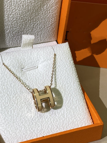 [baslovejewels]HM CLIC イエロー エナメル ゴールド ネックレス