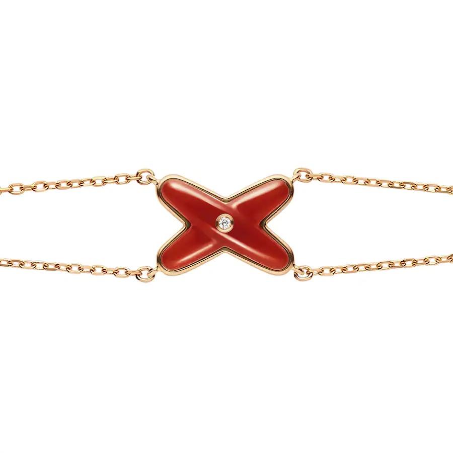 [baslovejewels]JEUX BRACELET CARNELIAN PINK GOLD 1 DIAMOND
