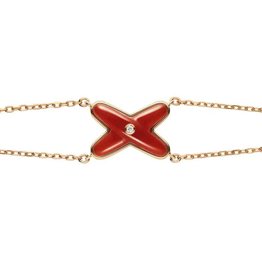 [baslovejewels]JEUX ARMBAND KARNEOL ROTGOLD 1 DIAMANT