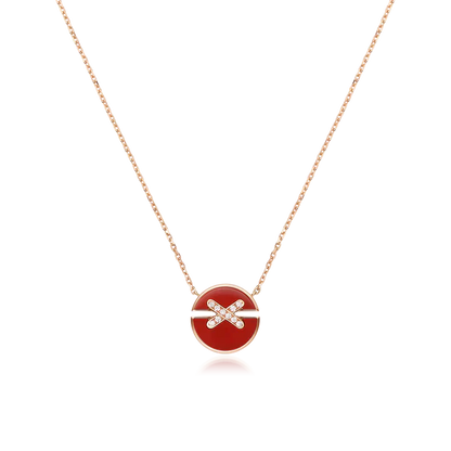 [baslovejewels]JEUX DE ROSE GOLD DIAMOND NECKLACE