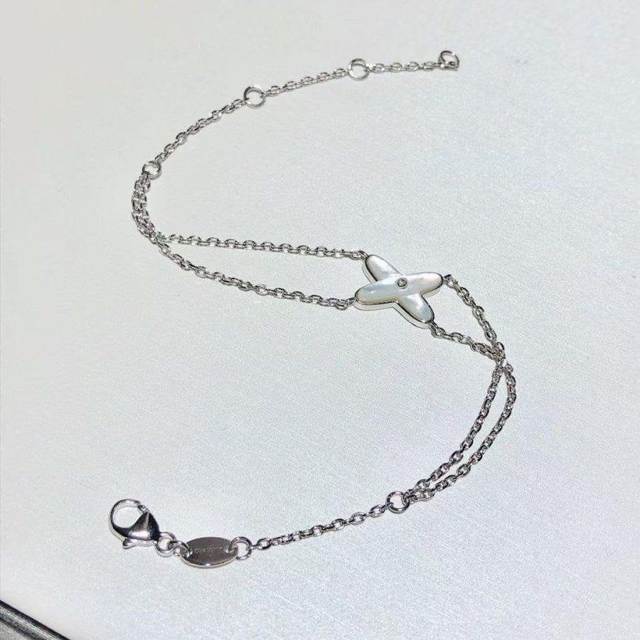 [baslovejewels]JEUX BRACELET WHITE MOP SILVER 1 DIAMOND