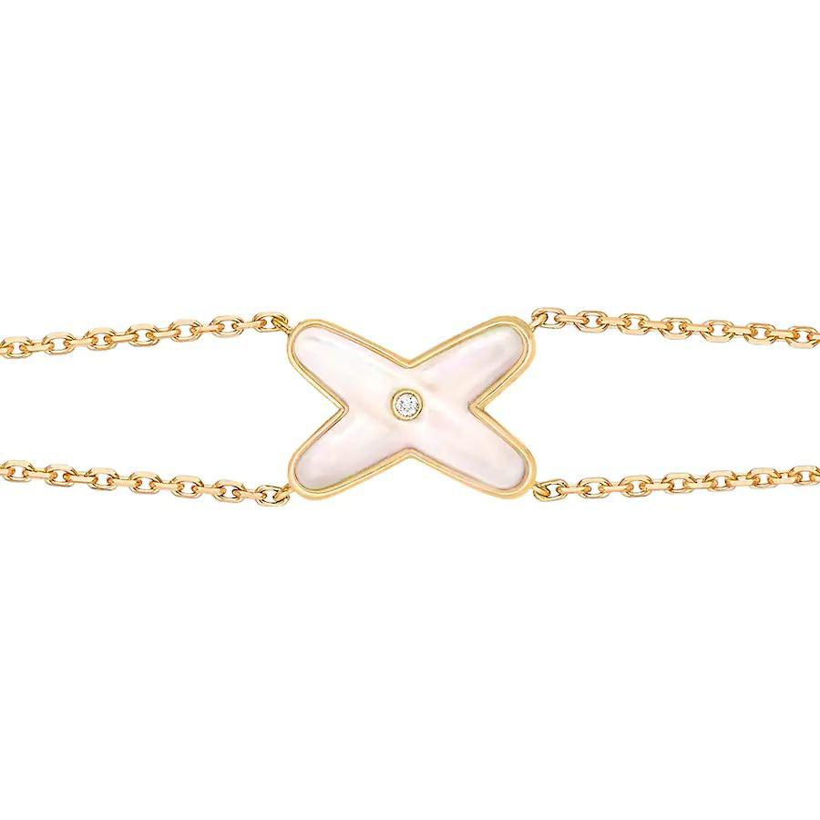 [baslovejewels]JEUX BRACELET WHITE MOP GOLD 1 DIAMOND
