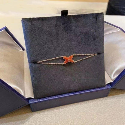 [baslovejewels]JEUX BRACELET CARNELIAN PINK GOLD 1 DIAMOND