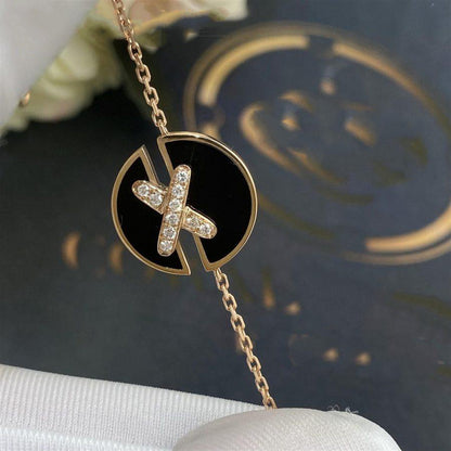 [baslovejewels]JEUX DE BRACELET ONYX PINK GOLD DIAMOND