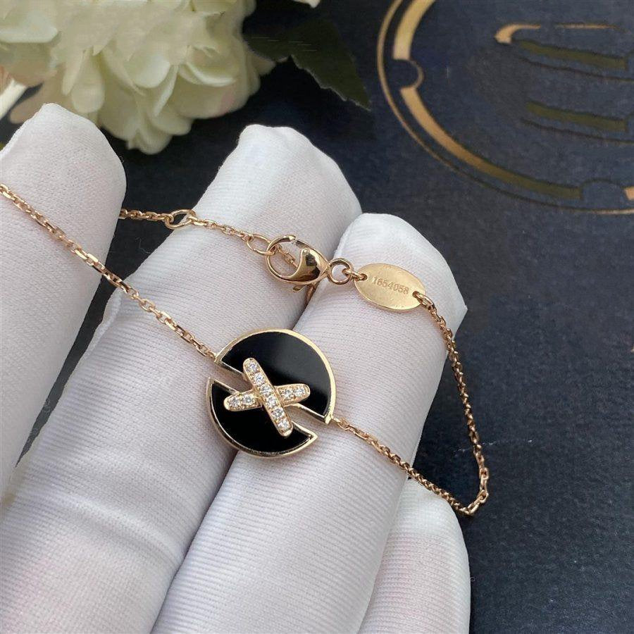 [baslovejewels]JEUX DE BRACELET ONYX PINK GOLD DIAMOND