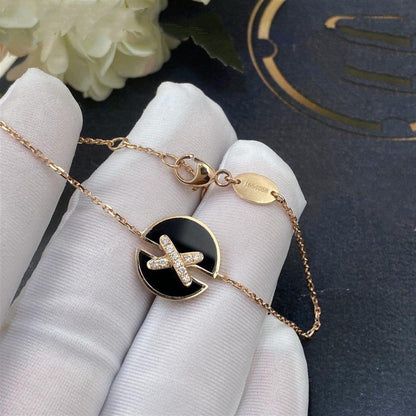 [baslovejewels]JEUX DE BRACELET ONYX PINK GOLD DIAMOND