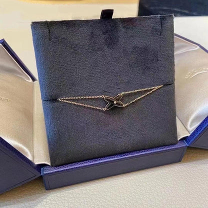 [baslovejewels]JEUX ARMBAND ONYX ROSGOLD 1 DIAMANT