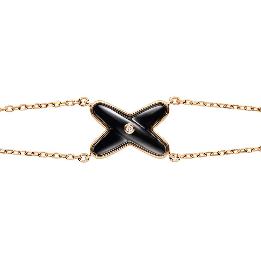 [baslovejewels]JEUX ARMBAND ONYX ROSGOLD 1 DIAMANT