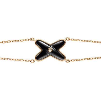 [baslovejewels]JEUX ARMBAND ONYX ROSGOLD 1 DIAMANT
