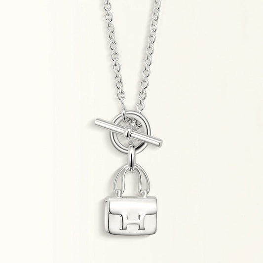 [baslovejewels] POP ​​H ANHÄNGER SILBER HALSKETTE