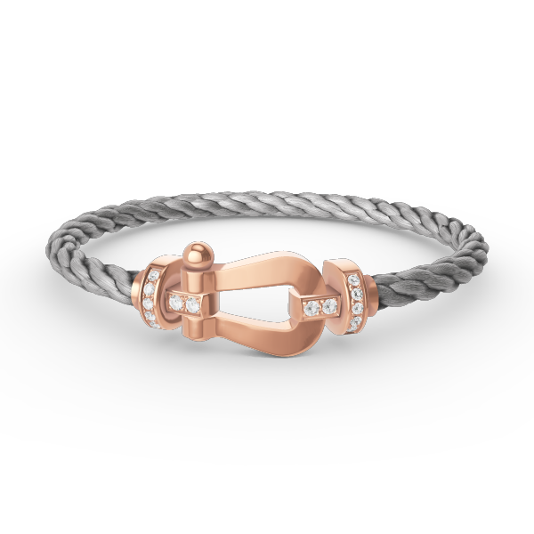 [baslovejewels]FORCE LARGE HORSESHOE HALF DIAMOND BRACELET ROSE GOLD