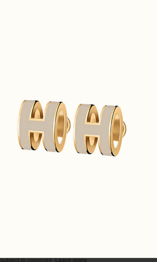 [baslovejewels]MINI POP H GOLD OHRRINGE GRAU