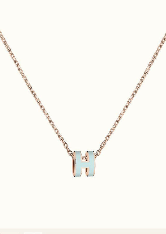 [baslovejewels] POP ​​H HELLBLAU HALSKETTE