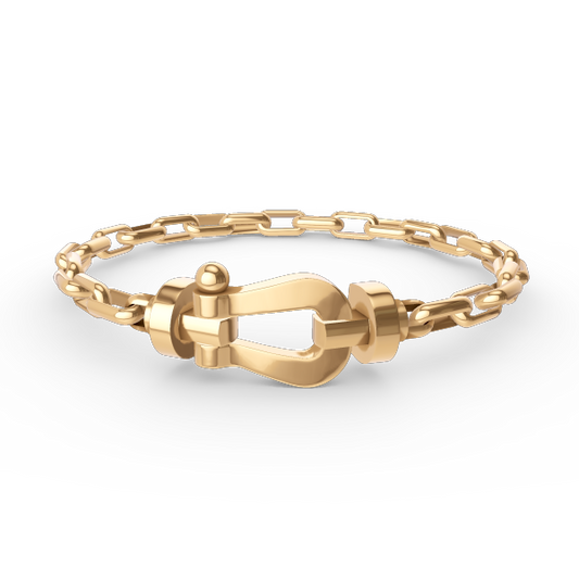 [baslovejewels]FORCE GROSSES METALLARMBAND MIT HUFEISENVERSCHLUSS