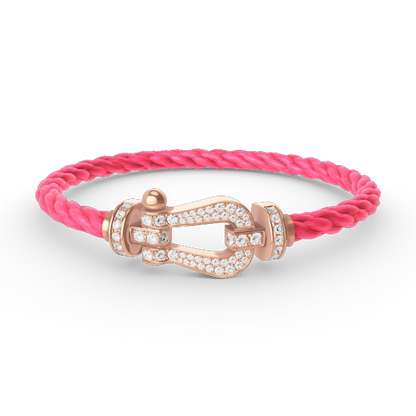 [baslovejewels]FORCE LARGE HORSESHOE FULL DIAMOND BRACELET ROSE GOLD