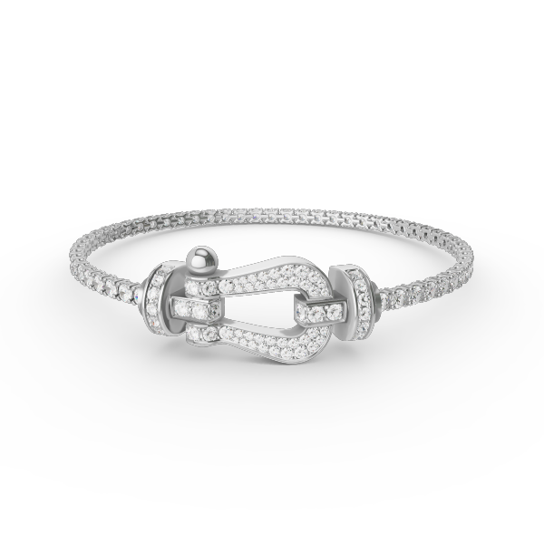 [baslovejewels]FORCE GROSSES HUFEISEN-TENNISARMBAND MIT VOLLEN DIAMANTEN 