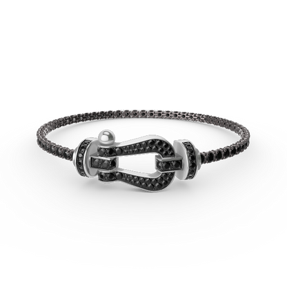[baslovejewels]FORCE GROSSES HUFEISEN-TENNISARMBAND MIT VOLLEN DIAMANTEN 